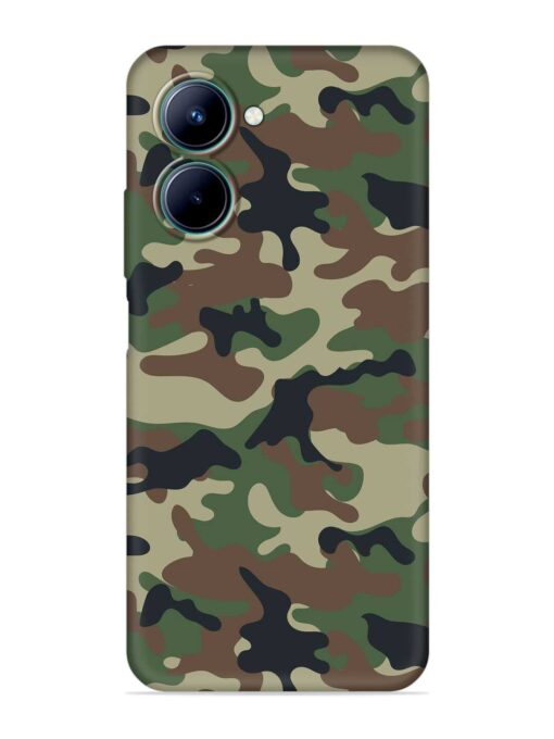 Army Military Camouflage Dark Green Embossed Soft Silicone Case for Realme C33 Zapvi