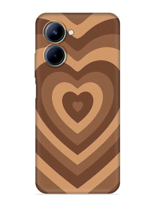 Brown Heart Embossed Soft Silicone Case for Realme C33