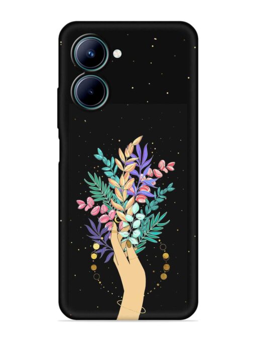 Flower On Hand Embossed Soft Silicone Case for Realme C33 Zapvi