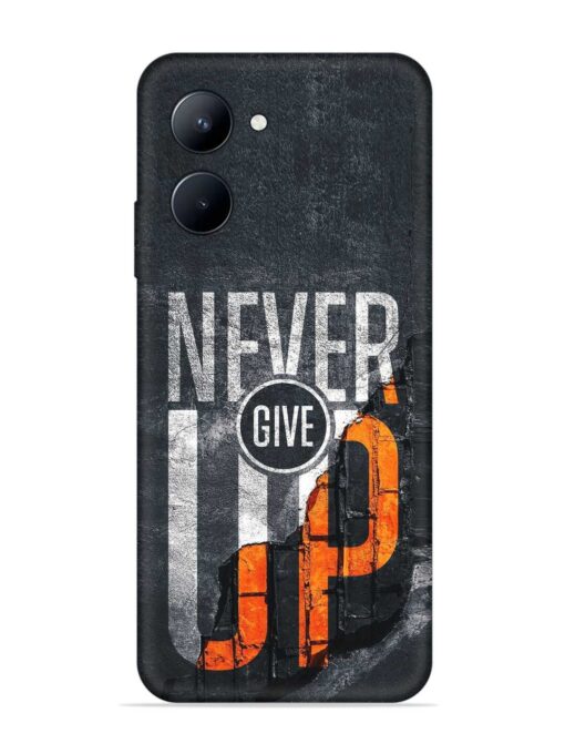 Never Give Up Embossed Soft Silicone Case for Realme C33 (2023)