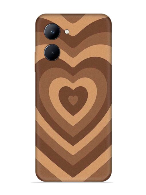 Brown Heart Embossed Soft Silicone Case for Realme C33 (2023)