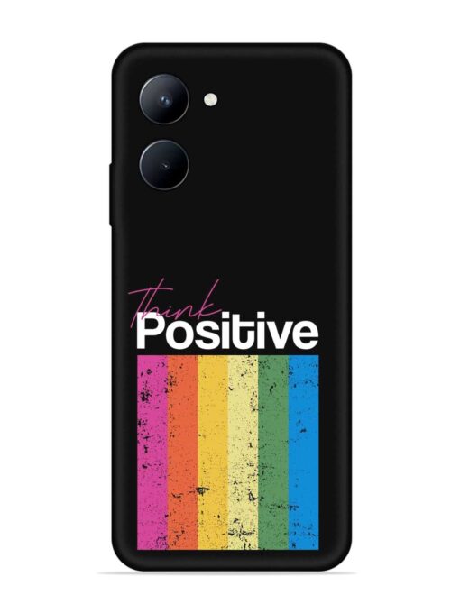 Think Positive Typography Embossed Soft Silicone Case for Realme C33 (2023) Zapvi