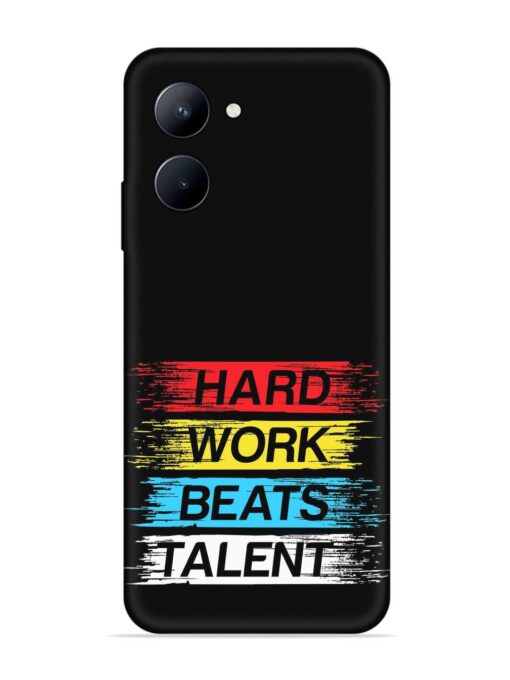 Hard Work Beats Embossed Soft Silicone Case for Realme C33 (2023)