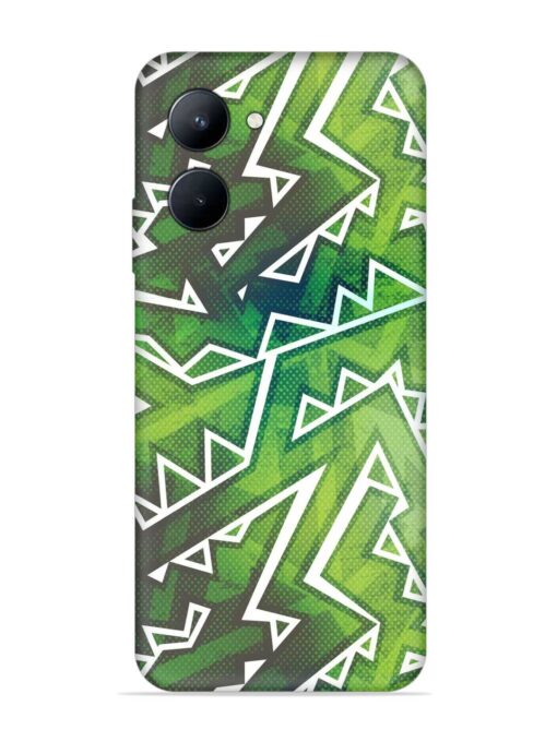 Green Graffiti Seamless Embossed Soft Silicone Case for Realme C33 (2023)