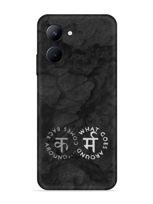 Karma Hindi Word Embossed Soft Silicone Case for Realme C33 (2023)