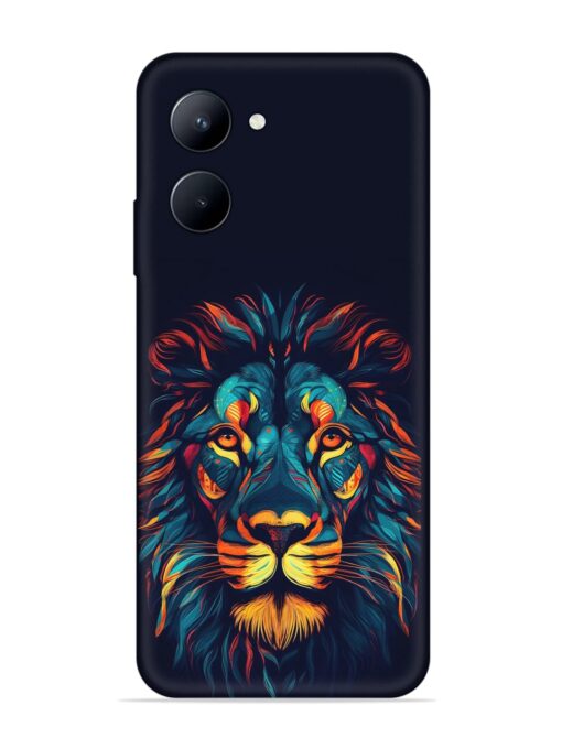 Colorful Lion Embossed Soft Silicone Case for Realme C33 (2023)