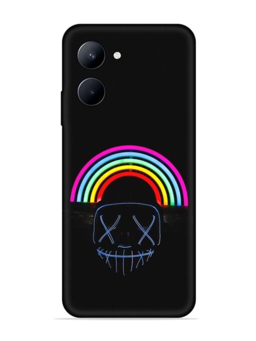 Mask Rainbow Embossed Soft Silicone Case for Realme C33 (2023) Zapvi