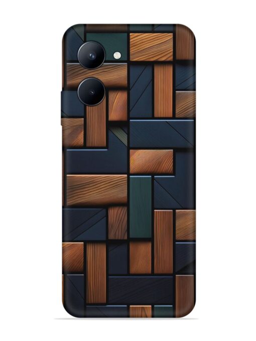 Wooden Background Cubes Embossed Soft Silicone Case for Realme C33 (2023)