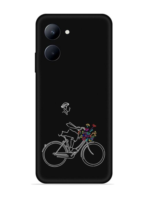 Minimalist Cycle Art Embossed Soft Silicone Case for Realme C33 (2023)