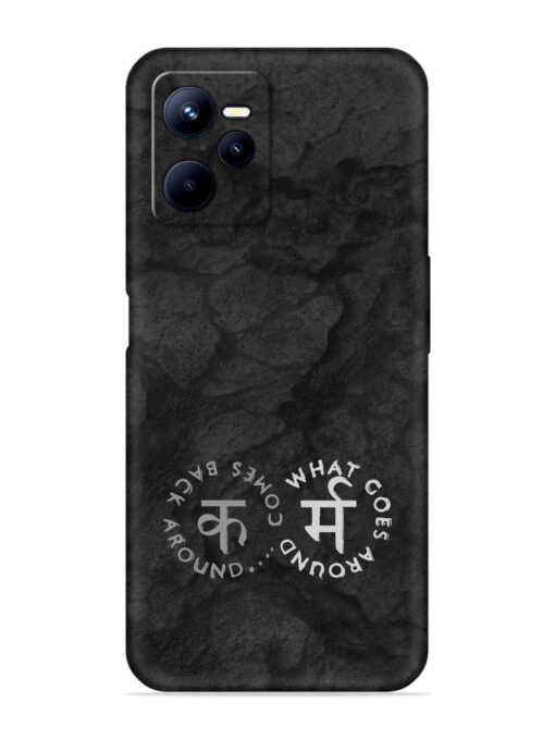 Karma Hindi Word Embossed Soft Silicone Case for Realme C35