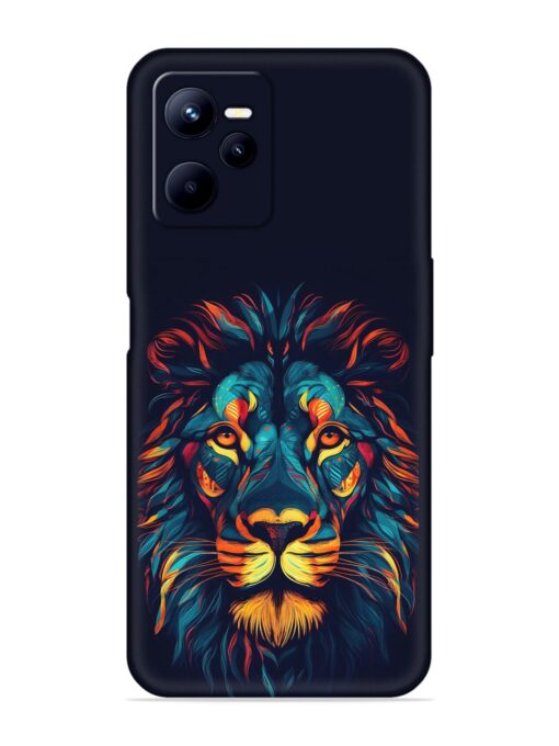 Colorful Lion Embossed Soft Silicone Case for Realme C35