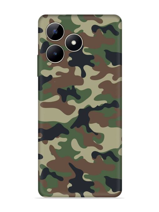 Army Military Camouflage Dark Green Embossed Soft Silicone Case for Realme C53