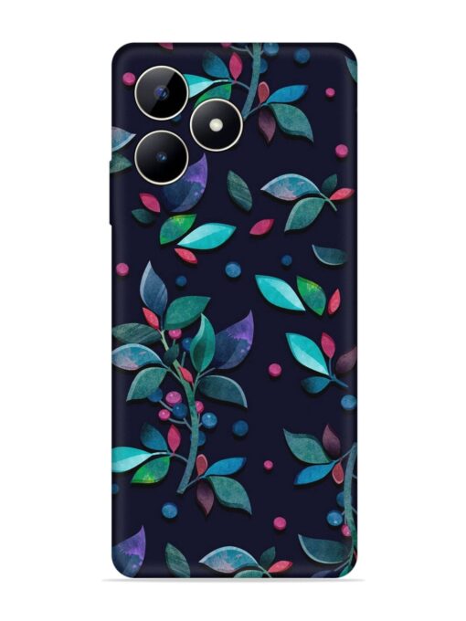 Decorative Watercolor Flower Embossed Soft Silicone Case for Realme C53 Zapvi