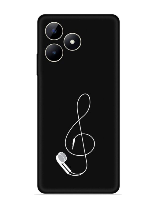 Music Earphone Vector Embossed Soft Silicone Case for Realme C53