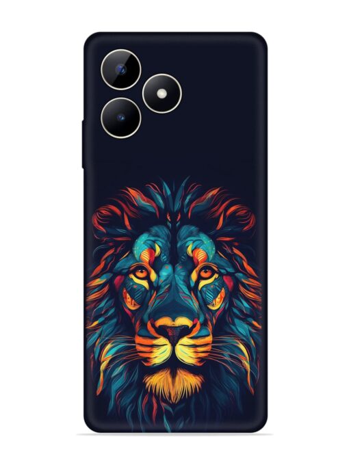 Colorful Lion Embossed Soft Silicone Case for Realme C53