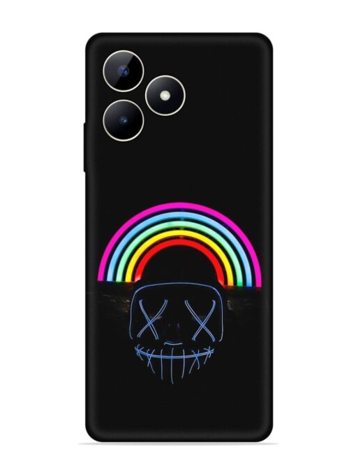 Mask Rainbow Embossed Soft Silicone Case for Realme C53 Zapvi