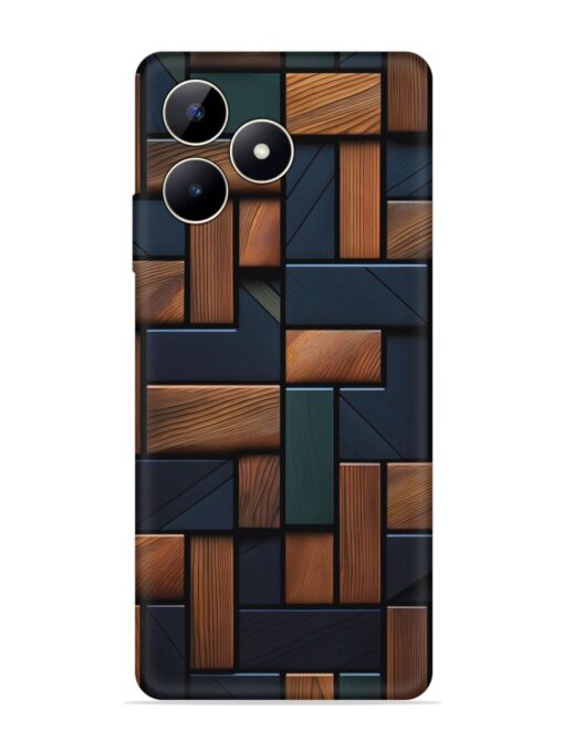 Wooden Background Cubes Embossed Soft Silicone Case for Realme C53 Zapvi