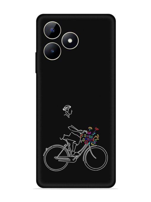 Minimalist Cycle Art Embossed Soft Silicone Case for Realme C53 Zapvi