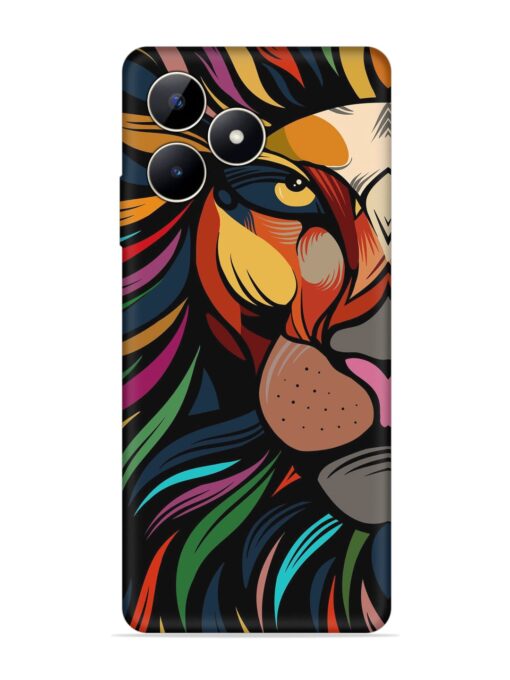 Trippy Lion Art Embossed Soft Silicone Case for Realme C53