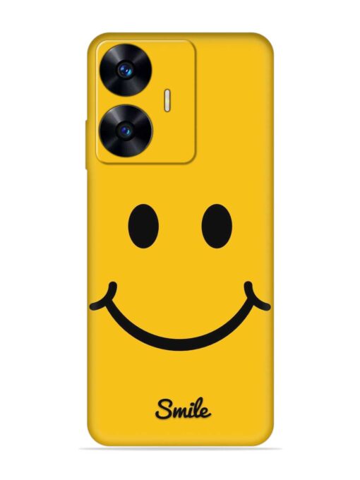 Yellow Smiley Embossed Soft Silicone Case for Realme C55