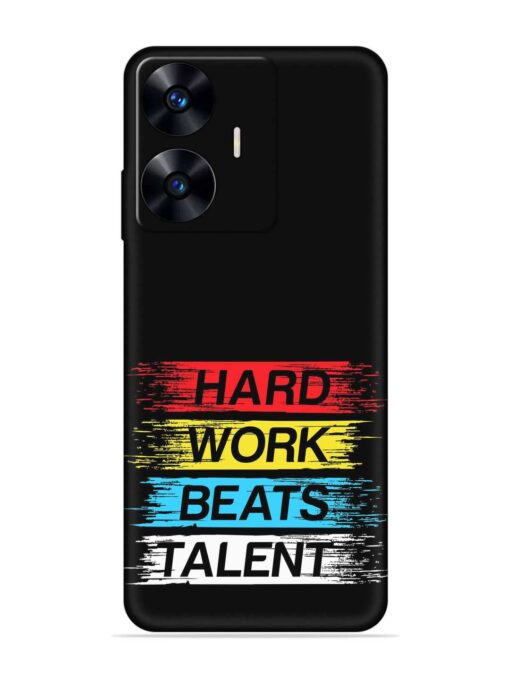 Hard Work Beats Embossed Soft Silicone Case for Realme C55 Zapvi