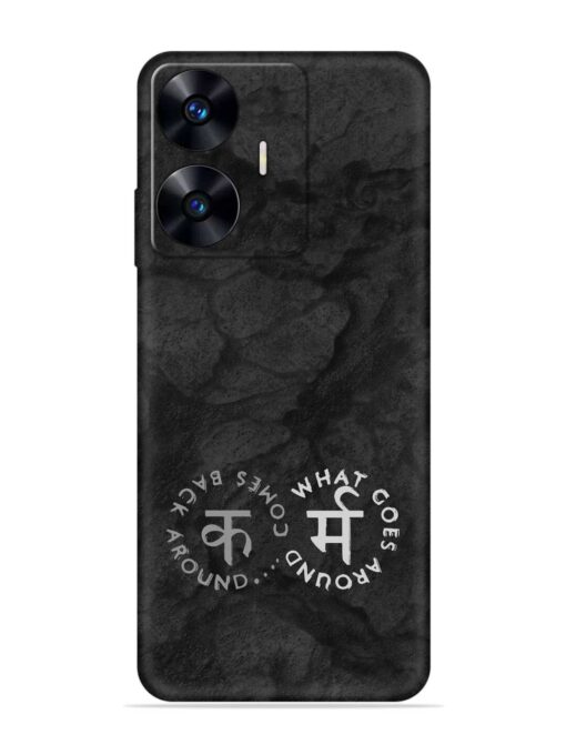 Karma Hindi Word Embossed Soft Silicone Case for Realme C55 Zapvi