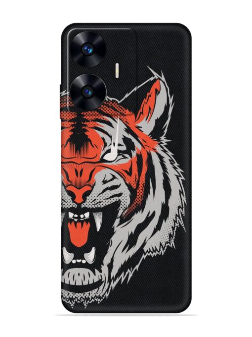 Tiger Aggression Embossed Soft Silicone Case for Realme C55