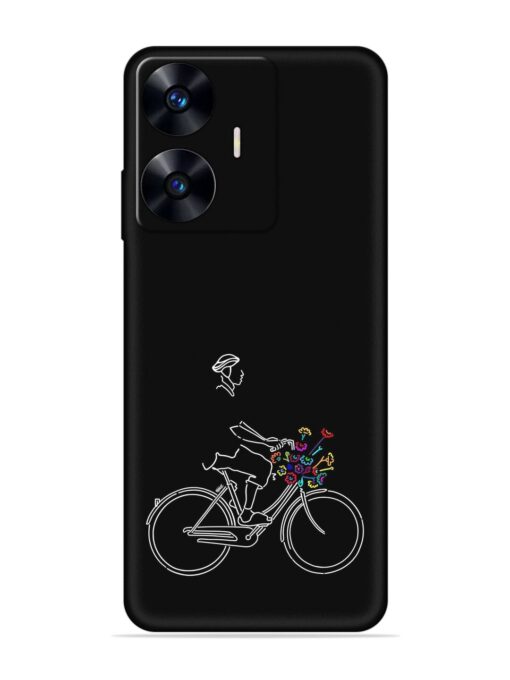 Minimalist Cycle Art Embossed Soft Silicone Case for Realme C55