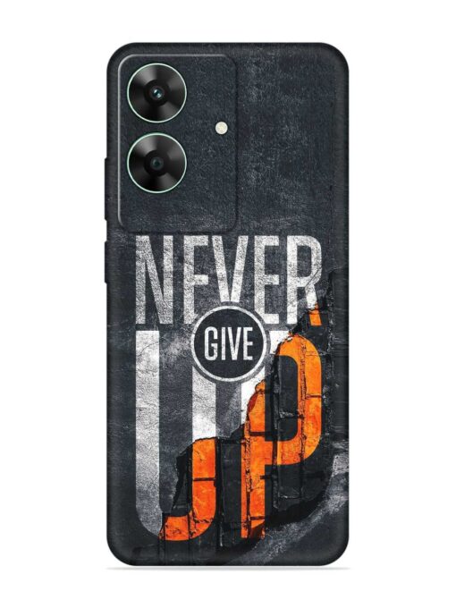 Never Give Up Embossed Soft Silicone Case for Realme C61 Zapvi