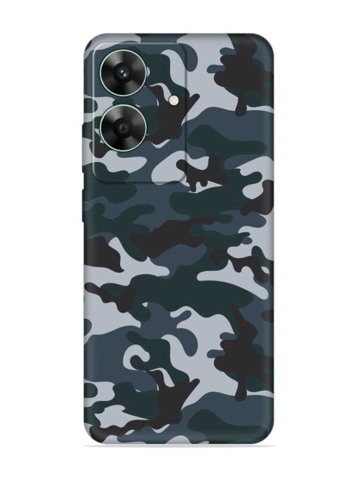 Dark Blue Army Military Art Embossed Soft Silicone Case for Realme C61 Zapvi