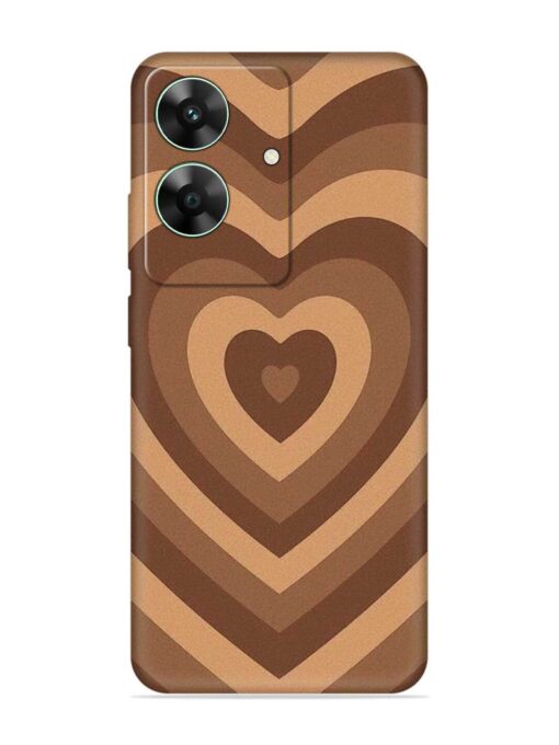 Brown Heart Embossed Soft Silicone Case for Realme C61 Zapvi