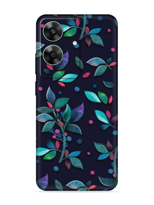 Decorative Watercolor Flower Embossed Soft Silicone Case for Realme C61 Zapvi