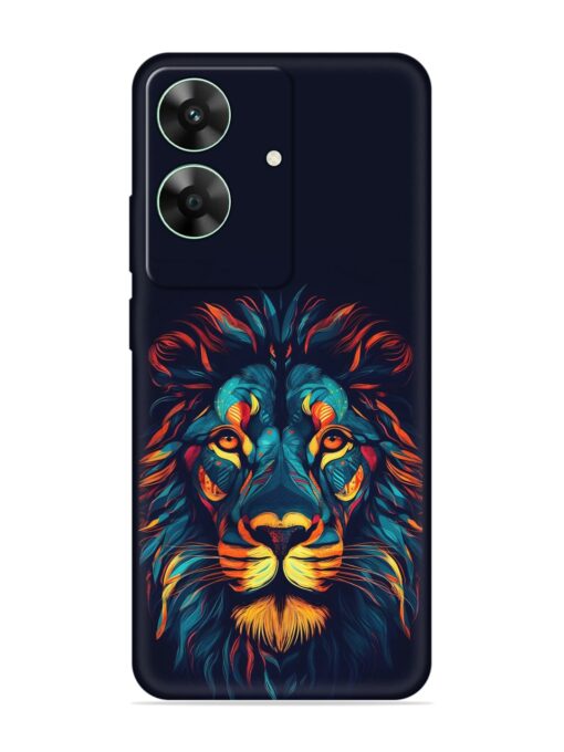 Colorful Lion Embossed Soft Silicone Case for Realme C61 Zapvi