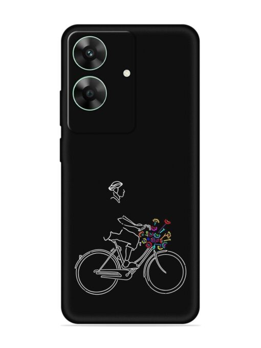 Minimalist Cycle Art Embossed Soft Silicone Case for Realme C61 Zapvi