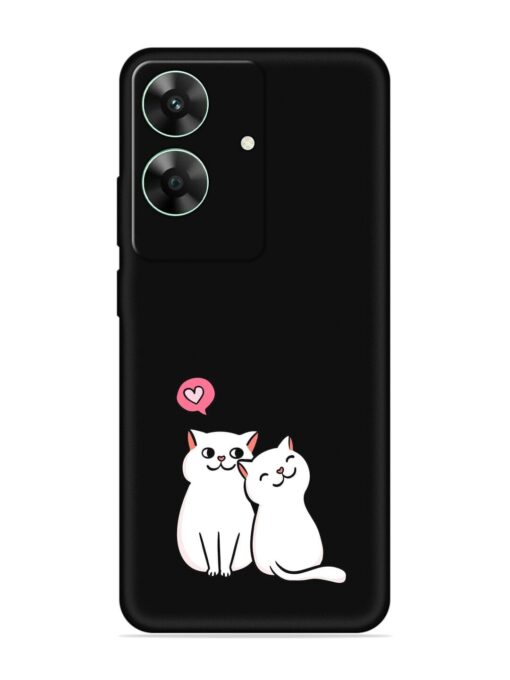 Cute Loving Cats Embossed Soft Silicone Case for Realme C61 Zapvi