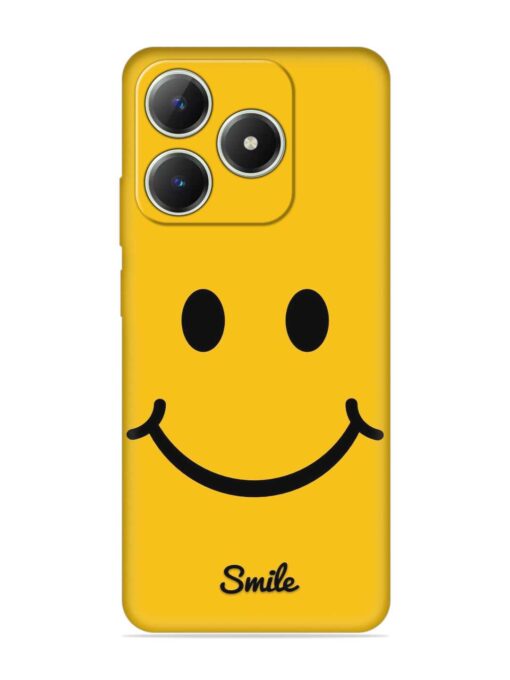 Yellow Smiley Embossed Soft Silicone Case for Realme C63 Zapvi