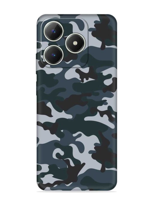 Dark Blue Army Military Art Embossed Soft Silicone Case for Realme C63 Zapvi