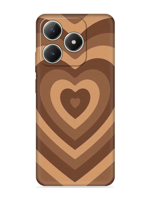 Brown Heart Embossed Soft Silicone Case for Realme C63 Zapvi