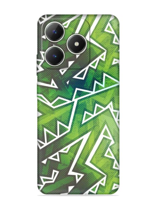 Green Graffiti Seamless Embossed Soft Silicone Case for Realme C63 Zapvi