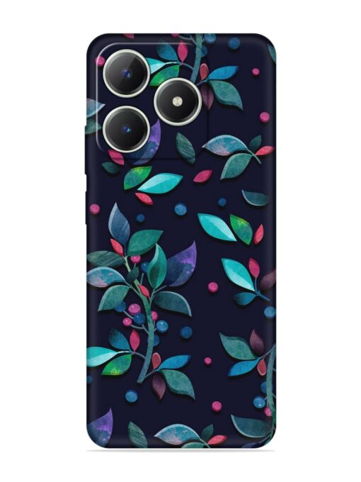 Decorative Watercolor Flower Embossed Soft Silicone Case for Realme C63 Zapvi