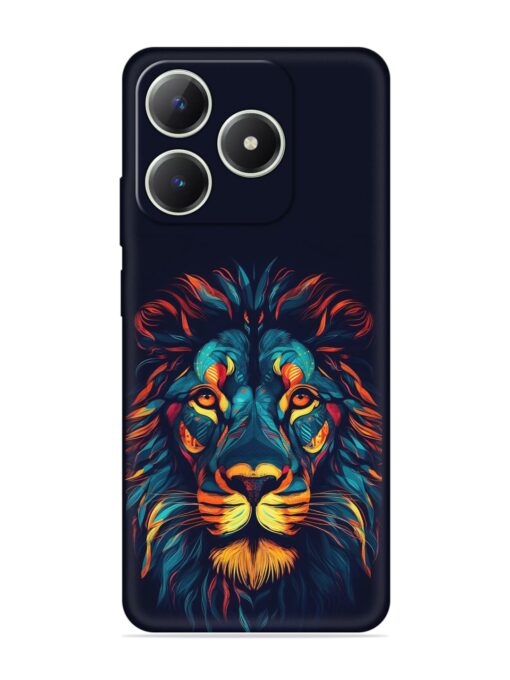 Colorful Lion Embossed Soft Silicone Case for Realme C63 Zapvi