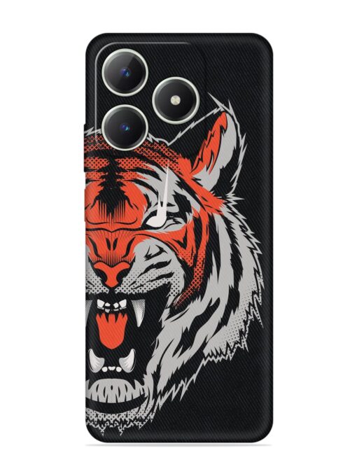 Tiger Aggression Embossed Soft Silicone Case for Realme C63 Zapvi