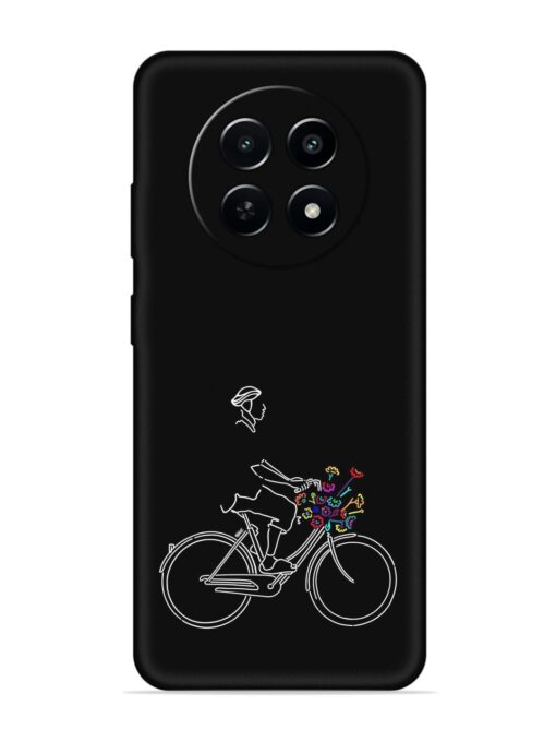 Minimalist Cycle Art Embossed Soft Silicone Case for Realme C65 (5G) Zapvi