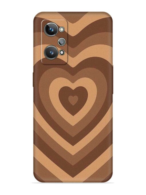 Brown Heart Embossed Soft Silicone Case for Realme Gt 2