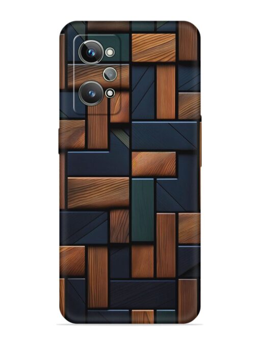 Wooden Background Cubes Embossed Soft Silicone Case for Realme Gt 2