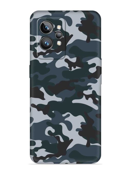 Dark Blue Army Military Art Embossed Soft Silicone Case for Realme Gt 2 Pro