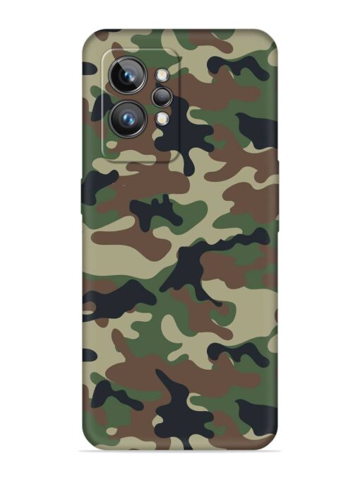 Army Military Camouflage Dark Green Embossed Soft Silicone Case for Realme Gt 2 Pro