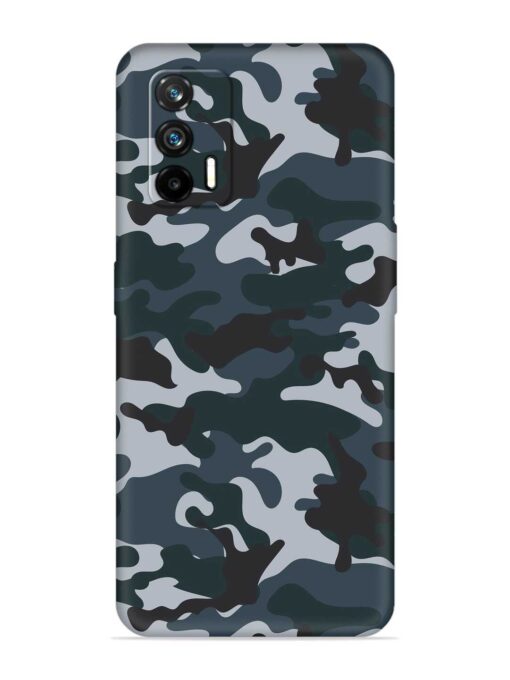 Dark Blue Army Military Art Embossed Soft Silicone Case for Realme Gt (5G)