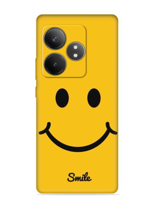 Yellow Smiley Embossed Soft Silicone Case for Realme Gt 6T (5G) Zapvi