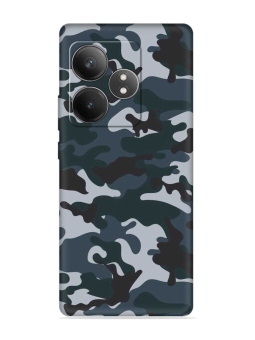 Dark Blue Army Military Art Embossed Soft Silicone Case for Realme Gt 6T (5G) Zapvi